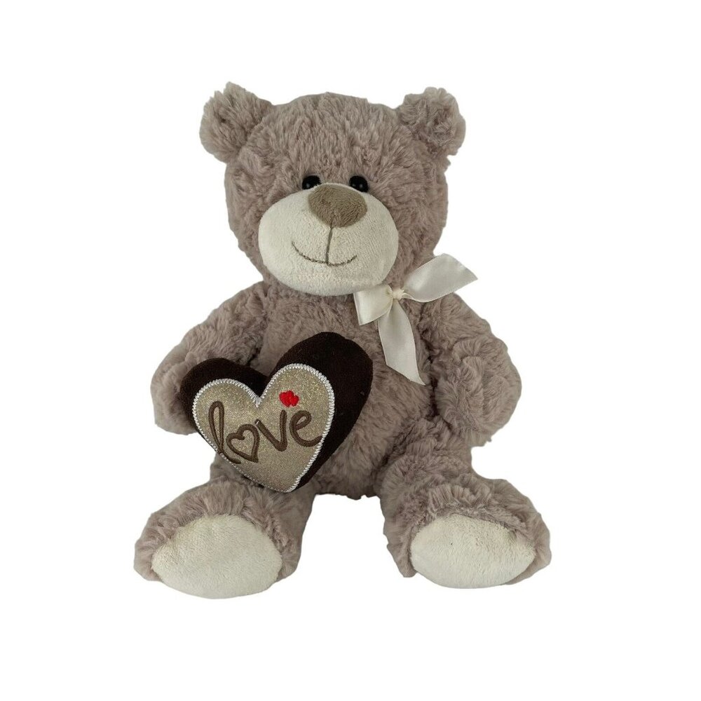 Inter-American Products Brown Teddy Bear Plush 10" Love Heart Bow Valentine‎